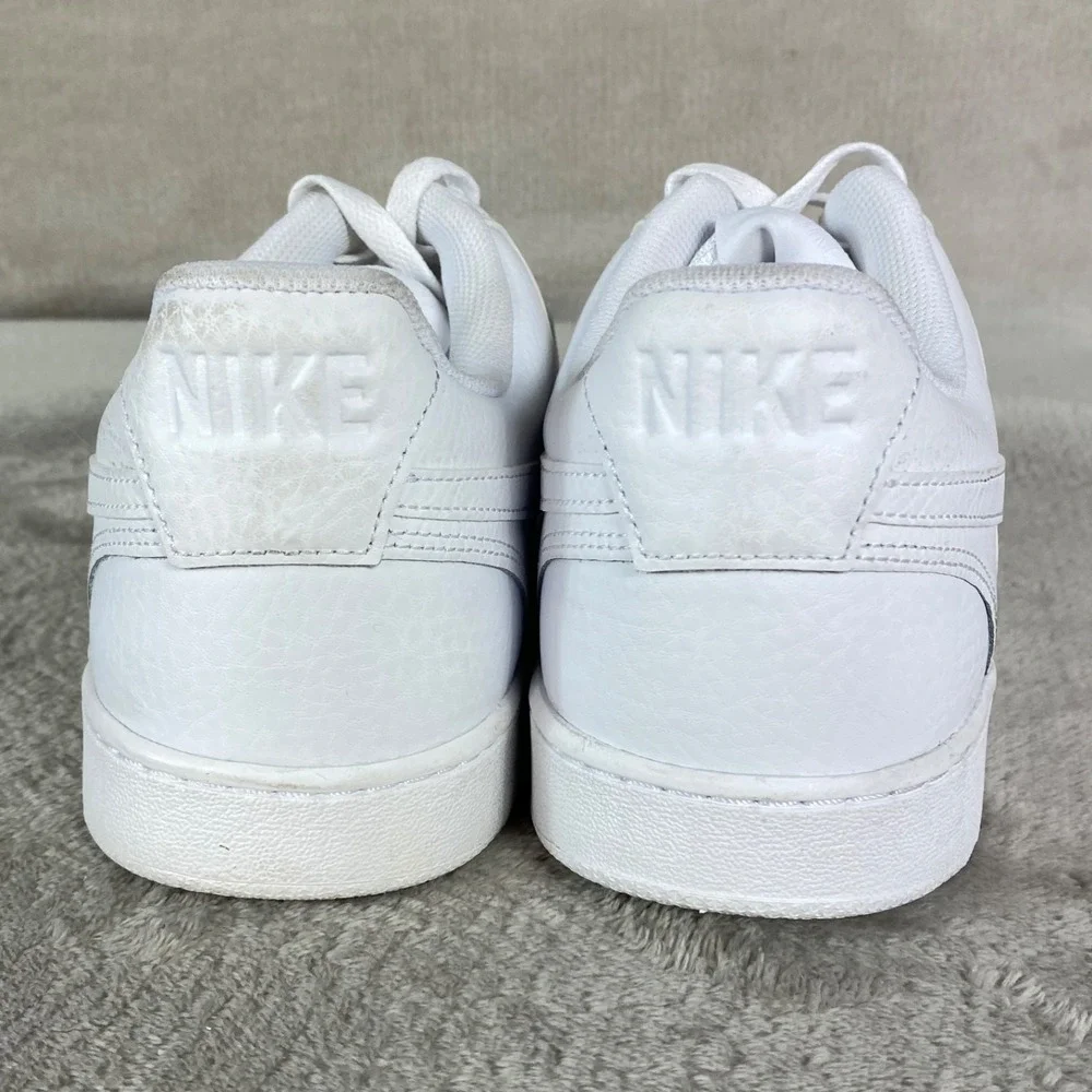 Nike Court Vision Mens Sneakers Shoes Size 13 Triple White Leather NEW
